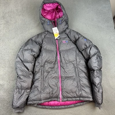 Chaqueta Mountain Hardwear Nilas para mujer grande gris rosa con capucha 850 relleno nueva Foto 1 de 4