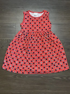 Hanna Andersson Size 5 Organic Cotton Red Black Polka Dot Daisy Sleeveless Dress - Image 1 of 4