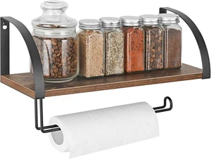 Toallero de papel marrón rústico con estante granja cocina baño almacenamiento nuevo - Imagen 1 de 7