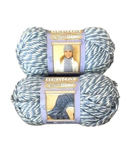 Bernat Softee Grueso Twist Hilo Denim Trapo Lote de 2 Madejas 3.5oz Cada una Azul Blanco - Imagen 1 de 7