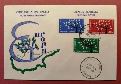 Cyprus Stamps SG 224-26 1963 Europa Tree - Unofficial FDC (N671) - Image 1 of 2