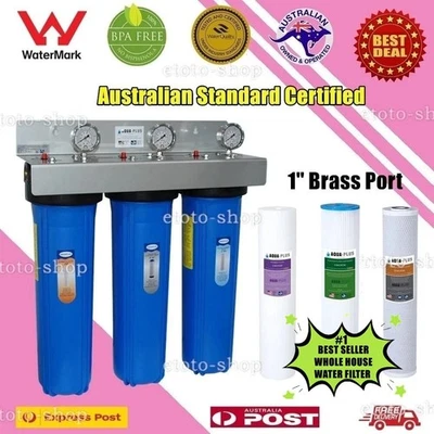 WaterMark Whole House Water Filter System 20" x 4.5" Triple High Flow Inc Filter - image 1 of 4