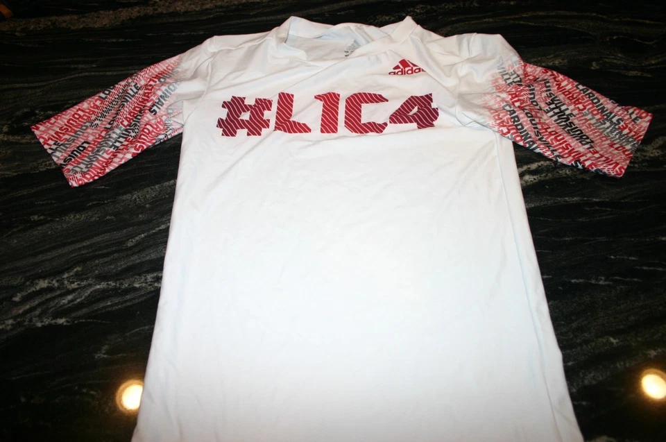 Camisa de compressão branca L1C4 Louisville Cardinals time de futebol emitida GG - Imagem 1 de 1