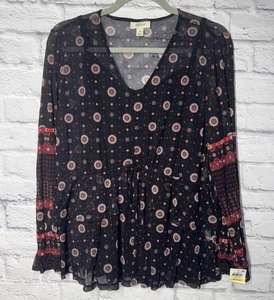 Neu mit Etikett Stlye & Co schwarz rot Boho Bauernbluse M Medium - Bild 1 von 8