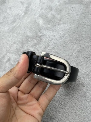 Cinto masculino G2U Banana Republic 34 couro genuíno feito na Itália fivela de prata Cla - Imagem 1 de 4