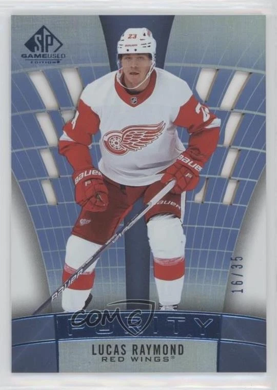 2021 Upper Deck SP Game Used Purity Rookies Platinum /35 Lucas Raymond Rookie RC - Image 1 of 2