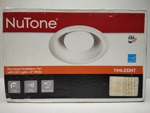 Ventilador de escape de baño NuTone luz LED empotrada acero galvanizado blanco 70 CFM NOS - Imagen 1 de 17