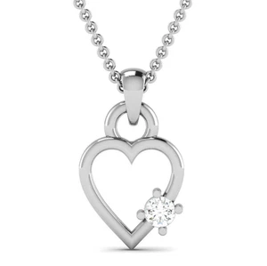 925 Plata Amor Corazón Colgante Collar CZ Cristal Fe Charm Joyería Mujer... - Imagen 1 de 4
