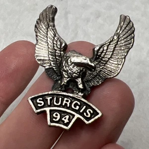 Vintage Sturgis 1998 Eagle Pewter Metal Pin Brooch Lapel Badge Motorcycle Rally - Picture 1 of 5
