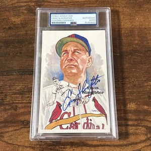 Enos Slaughter Autographed Perez Steele Postcard PSA Slabbed HOF Cardinals - Picture 1 of 2