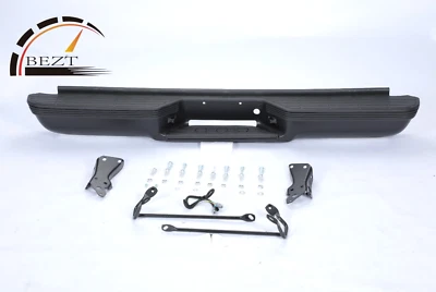 Black Step Bumper For 1992-1999 Chevrolet C1500 Suburban Rear Fits Impact Strip - Image 1 of 4