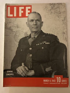 Life Magazine March 8, 1943, General Somervell, Puerto Rico, Martha Raye, - Picture 1 of 4
