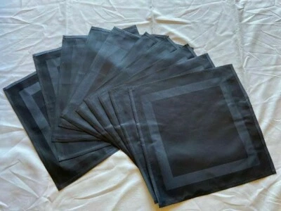 SHERWOOD 10er PACK NAGELNEUE SCHWARZE SERVIETTEN AUS 100 % BAUMWOLLE 52 CMx52 CM