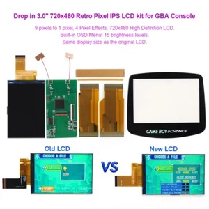 V5 GBA 3.0" IPS Backlight LCD Mod Kits 720*480 Retro Pixel For Game Boy Advance - Picture 1 of 8