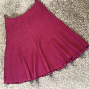 Per Una Magenta Pink Flared Midi Skirt Pure Linen Skirt Size 14 - Picture 1 of 5