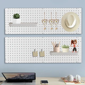 2PCS Metal Pegboard Kit Peg Board Pegboard Garage Wall Organizer 30*88cm White - Picture 1 of 11