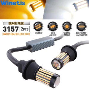 2X 3157 4157 Switchback LED Front Turn Signal Light for Dodge Ram 1500 2500 3500 - Picture 1 of 10