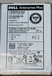 Unidad de estado sólido V1R9K Dell Compellent 800 GB SAS 12 Gbps 2,5" HUSMM1680ASS200 - Imagen 1 de 1