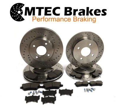 Ford Fiesta ST180 ST200 12- Drilled Only Front Rear Brake Discs Mintex Pads - Image 1 of 4
