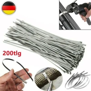 200 Stück EDELSTAHL KABELBINDER Kabel Binder Industriequalität Metall 4.6*300mm - Bild 1 von 8