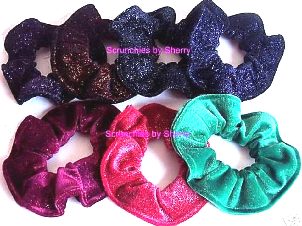 Hair Scrunchie Sparkling Glitter Velvet Tie Ponytail Holder Scrunchies by Sherry - Image 1 of 1
