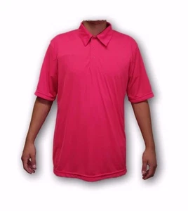 Men's Polo Red Color Shirt 100% Polyester Light Weight - Picture 1 of 2