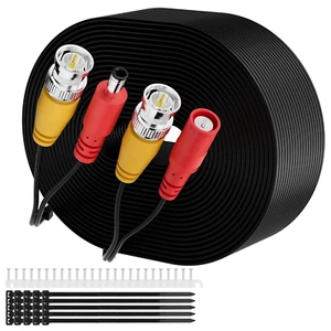 Bnc Cable 20 Ft All-In-One Siamese Video Power Security Camera Cable, Black Bnc - Picture 1 of 6