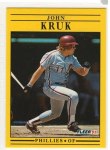 John Kruk 1991 Fleer Baseball #402 Phillies - Picture 1 of 2
