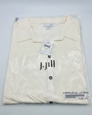 J. Jill ~ L ~ NUEVA Preciosa Túnica Fácil con Botones Frontales ~ Crema ~ Nueva con Etiquetas (1C7) Foto 1 de 4