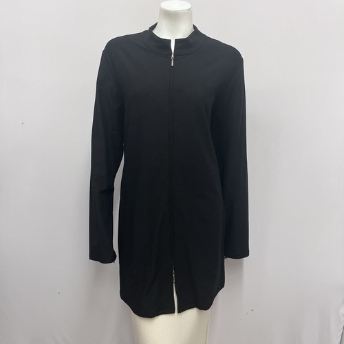 TORY BURCH Giacca Eileen Fisher nera con cerniera sul davanti taglia XL