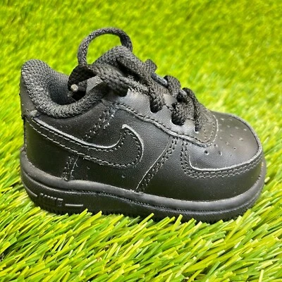 Nike Air Force 1 Low Toddler Size 2C Triple Black Walking Shoes Sneakers - Image 1 of 4