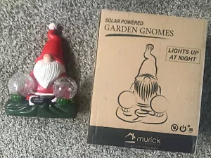 Murick Solar Powered Garden Gnomes Santa Clause Christmas New 10” - Picture 1 of 6