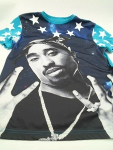  Tupac Shakur Maxi Milian New York Short Sleeve Shirt Boys Size 14/16 Large - Picture 1 of 4