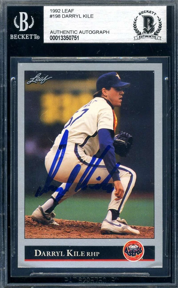 Darryl Kile Beckett BAS Signed 1992 Leaf Autograph - Image 1 of 1