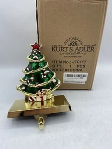 Kurt Adler Zinc Christmas Tree Stocking Holder Decor - Picture 1 of 10