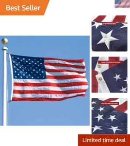 Large Embroidered Stars and Stripes American Flag - Long-Lasting Outdoor Display - Picture 1 of 9