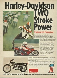 1977 Harley-Davidson Two Stroke 250cc Motorcycle print ad 70's advertisement - Picture 1 of 1