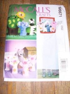 NEW, UNCUT McCalls 6671 child hand puppet pattern O/S - Picture 1 of 1