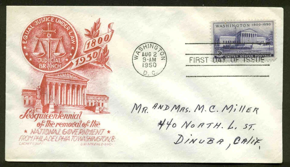 991 SUPREME COURT FDC WASHINGTON, DC  RED CACHETCRAFT STAEHLE  CACHET  - Image 1 of 1