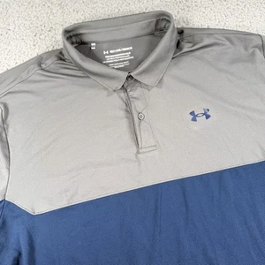 Polo Under Armour Performance uomo 3XLT grigio blu golf atletica vestibilità ampia - Foto 1 di 14