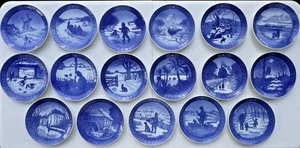 Vintage Royal Copenhagen Kai Lange 17 Christmas Plates Lot 1963 -1979 (One Chip) - Picture 1 of 23