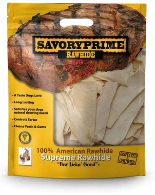 Savory Prime Natural American Beef Rawhide Chips For Dogs 2 Pound Pack - Image 1 of 4