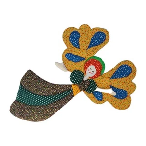Unikat Handarbeit Patchwork gesteppt Wandbehang gemischt Boho Stoff Engelsflügel 3D - Bild 1 von 7