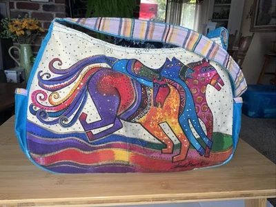 Laura Burch Wild Horses Shoulder Bag Signed/Label Multicolor Side Pockets - Image 1 of 4