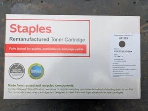 HP 55X High Yield LaserJet Toner Cartridge, CE255X - Black - Picture 1 of 2