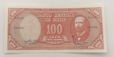 Chile 10 Centesimos De Escudo 1961 UNC - Overprint on 100 Pesos 1960 Very Clean - Image 1 of 3