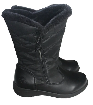 TOTES WOMEN'S BLACK MID CALF WINTER SNOW QUILTED FAUX FUR LINED BOOTS 6M - Image 1 of 4
