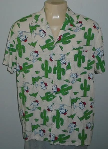Peanuts Snoopy Desert Scene Button-Front Hawaiian Shirt Men XL - Picture 1 of 5