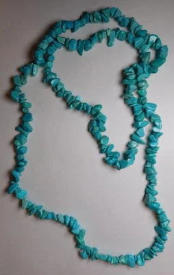 Turquoise Natural Rock Stone Necklace 32-inches - Image 1 of 3