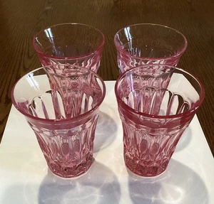 Lot of 4 Vintage Noritake Pink Perspective Flat Tumblers 5" tall EUC - Picture 1 of 4